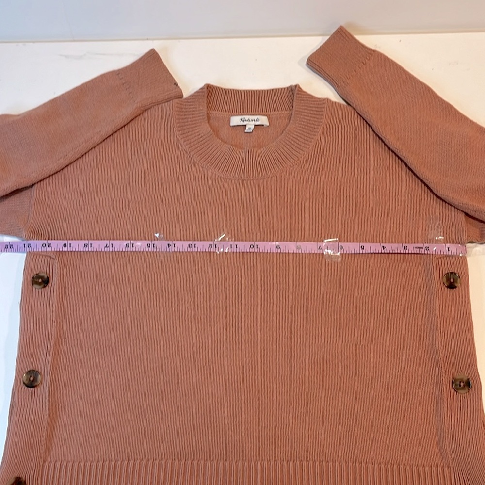 Madewell -woman’s brownstone pullover sweater cotton blend in dusty rose size XS - Picture 13 of 15
